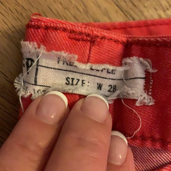 Free People - ombré, red/pink, stretch ankle jeans, 28 - Picture 4 of 4